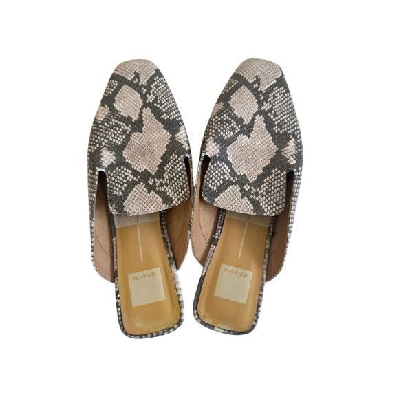 DOLCE VITA Bree Snake Print Mules Loafer Flats Size 9.5 - Picture 4 of 7